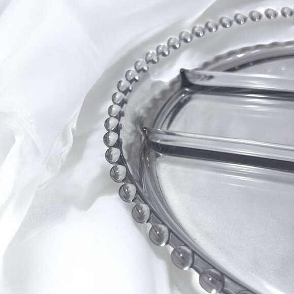 Vintage Imperial Glass Candlewick Divided 5 Compartment Serving Tray Platter - Picture 4 of 9